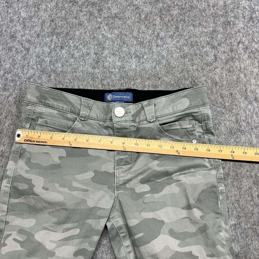 Democracy Ab Solution Jeans Womens 10 Green Camo Mid Rise Skinny Stretch 32x25 - Picture 11 of 16